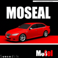 social media post for marketing a car model e-js4 that presents the red, white and black colors together